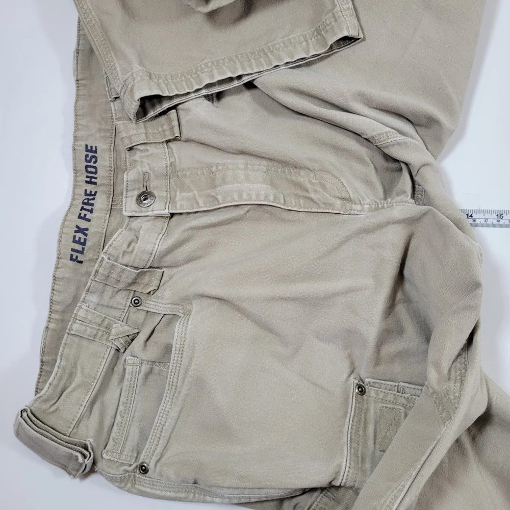Duluth Trading Co Cargo Pants Mens 38x32 Khaki Excellent Flex Fire Hose Work‎